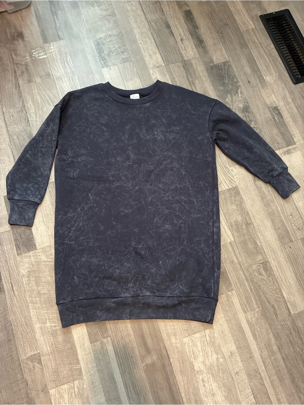 Francesca's Collections Navy Mineral-Wash Quarter Sleeve Sweater Dress